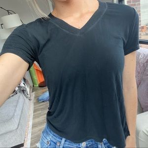 Brandy Melville Black Basic V Neck Top